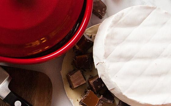Baked Brie with Himalayan Pink Salt Caramels