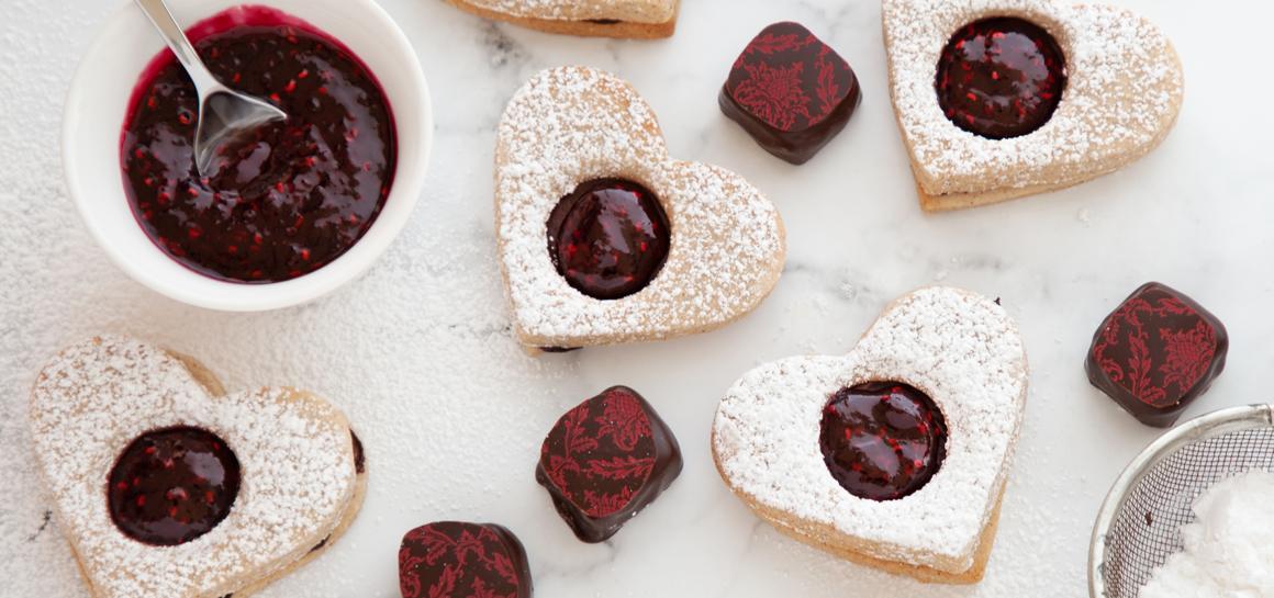 Raspberry Balsamic Linzer Cookies