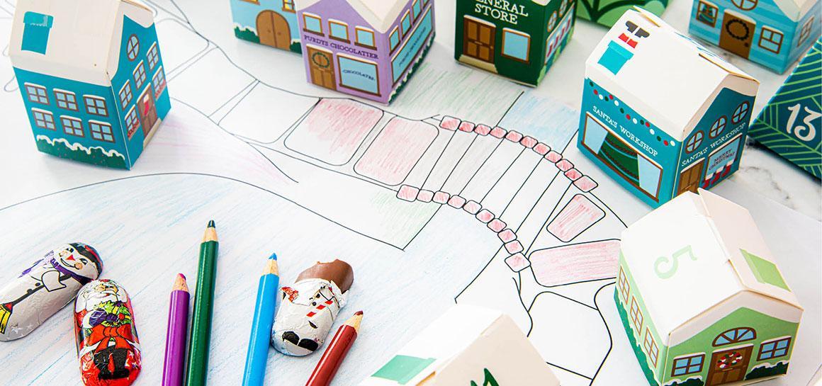 Village Advent Calendar Comes Alive-Print n' Play Mat.