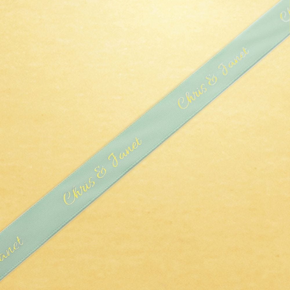 Assorted Chocolate Gold Favour, Personalized Mint Ribbon