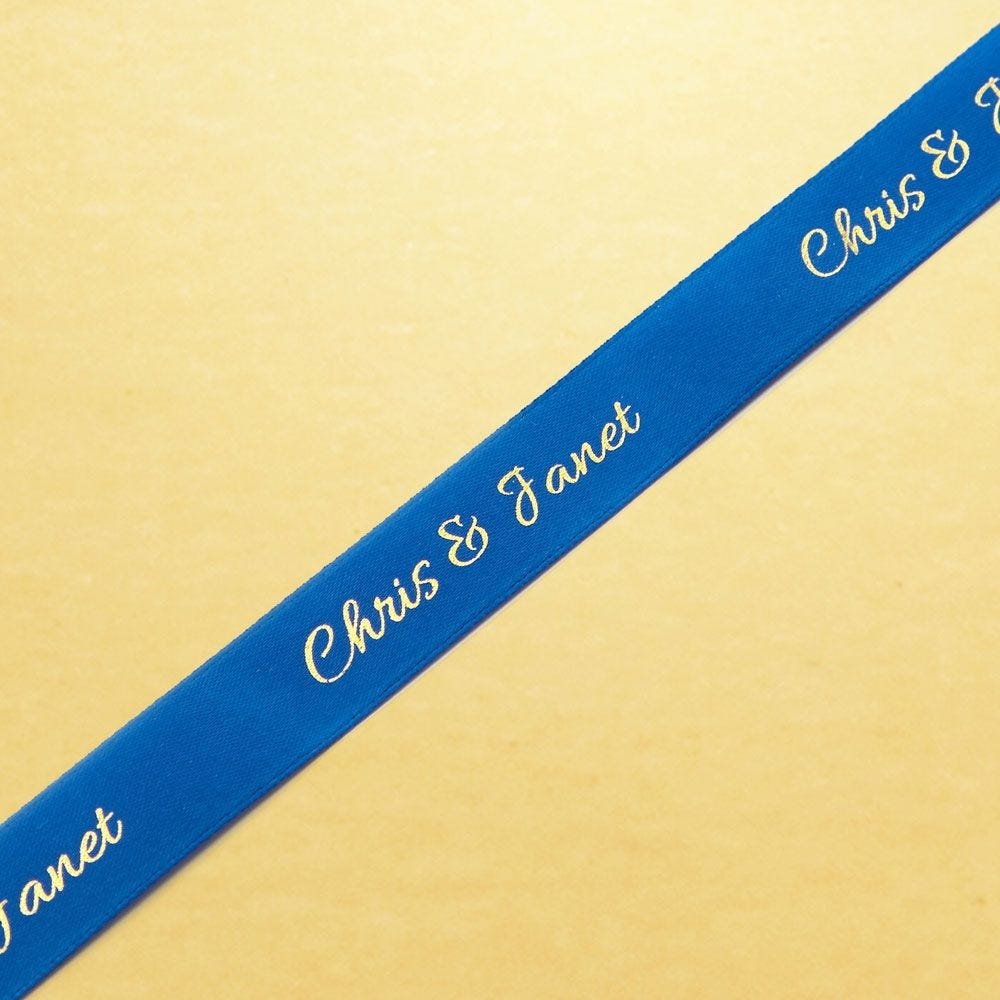 Assorted Chocolate Gold Favour, Personalized Royal Blue Ribbon