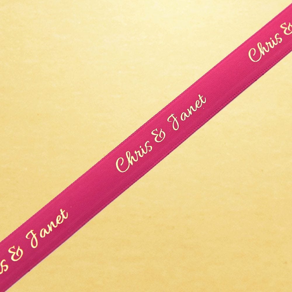 Assorted Chocolate Gold Favour, Personalized Fuchsia Ribbon