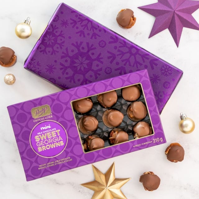 Mini Sweet Georgia Browns, Purple Holiday Gift Wrap, 15 pc