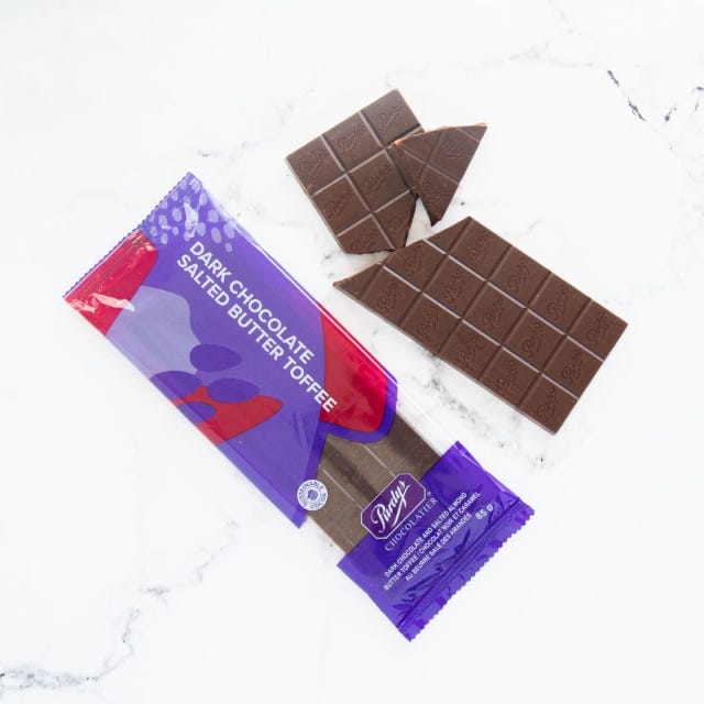 Dark Chocolate Salted Butter Toffee Bar