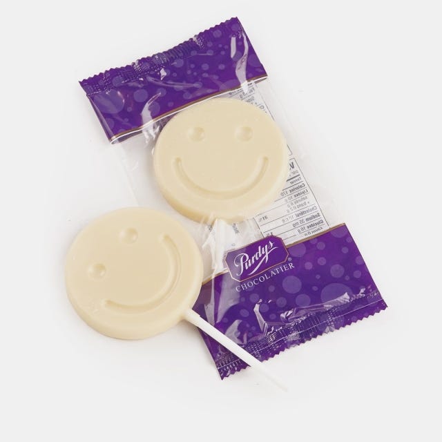 White Chocolate Smiley Lolly