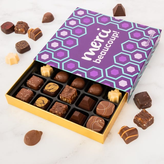 Merci Beaucoup Chocolate Gift Box, 25 pc